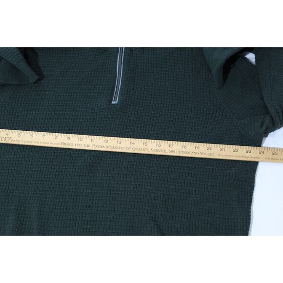 Jos A Banks Green Waffle Knit 1/4 Zip Sweater LS Men's XXL Cotton Wool Blend - Picture 7 of 9